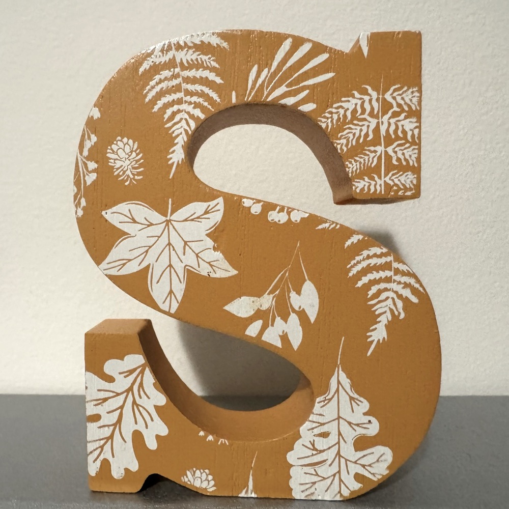 Perfect Harvest - Small Decorative Tabletop Letter “S”